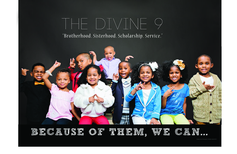 Child representing the Divine Nine — Because of Them We Can campaign
