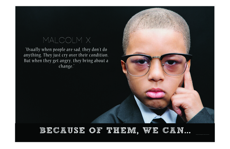 Child dressed as Malcolm X — Because of Them We Can campaign