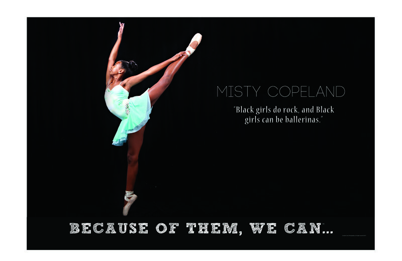 Child dressed as Misty Copeland — Because of Them We Can campaign