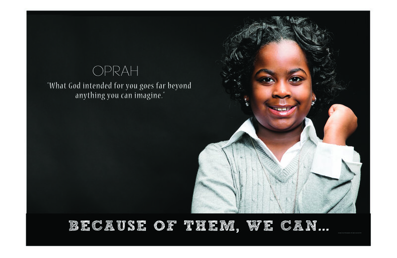 Child dressed as Oprah Winfrey — Because of Them We Can campaign