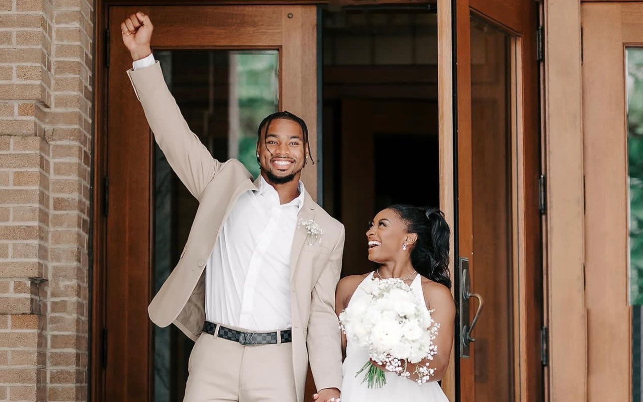 Here Comes The Bride: Simone Biles and Jonathan Owens Are Officially Married