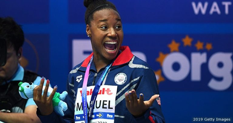 World Champion Simone Manuel Wins Gold Again and Sets a New Record