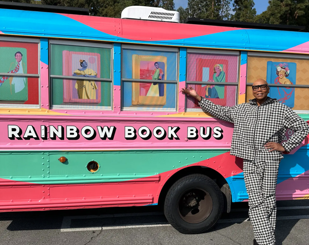 RuPaul’s Rainbow Book Bus Hits The Road to Deliver Banned Books (Photo credit: Allstora)